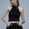 Punk Rave Widow's Web Halter Top | Black
