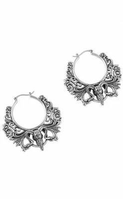 Killstar Worship The Night Hoop Earrings | Silver Accessories