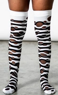 Killstar Wretched Soul Distress Socks | Black/White