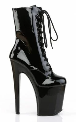 Pleaser Pole Shoes XTREME-1020 Black Patent Ankle Boots