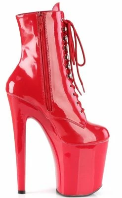 Pleaser XTREME-1020 Red Patent Ankle Boots