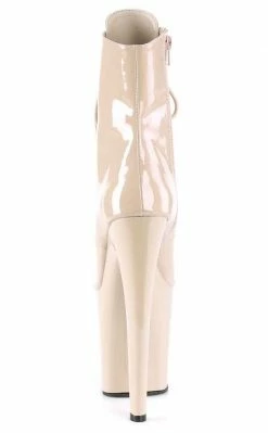 Pleaser Pole Shoes XTREME-1021 Nude Patent Peep Toe Ankle Boots 10 Pleaser Pole Shoes XTREME-1021 Nude Patent Peep Toe Ankle Boots
