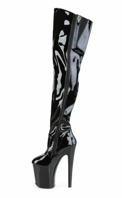 Pleaser XTREME-3010 Black Thigh High Boots