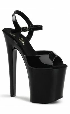 Pleaser Pole Shoes XTREME-809 Black Patent Heels
