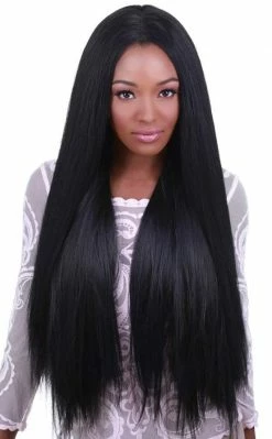 Rockstar Wigs Yaki Lace Front 32" Black Wig
